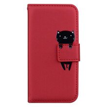 compatible iPhone11 Case Leather Wallet Flip Phone Case:iPhone11-Red