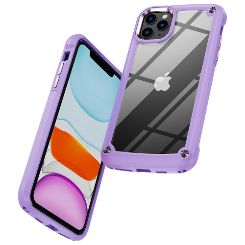 Simple Phone Case compatible iPhone11 Pro Max with Wireless Charging:Purple