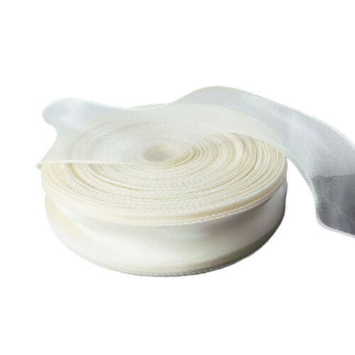 Waved Shape Tulle Ribbon For DIY Craft Wedding-Beige