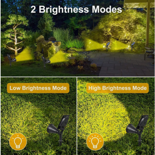 2PCS 7 LEDs Solar Spotlights Solar Light Solar Powered pathway lighting Waterproof Warm Light 2