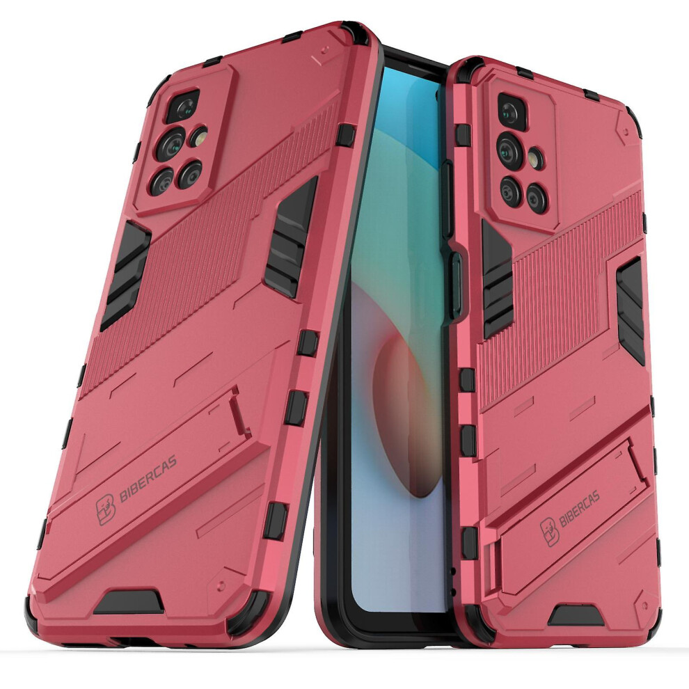 Slim Case Compatible Redmi 10 Shockproof Dual-Layer Stand Cover: Pink 4313913177902