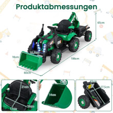 Elektrisk sittetraktor med tilhenger og fjernkontroll - 12V