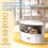 Children's Round Table Set with 4 Storage Stools, Wood 1