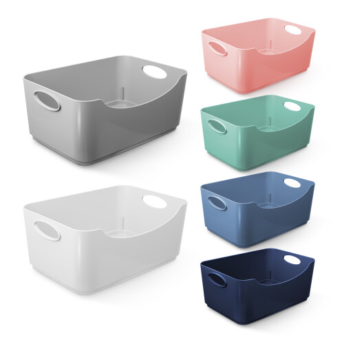 (Multicolour) KEPLIN 6 Pack Teal Plastic Studio Storage Basket
