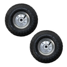 KCT Twin Pack 10" Replacement 4.10 /3.50 - 4 Pneumatic Wheel for Garden Carts and Sack Barrows