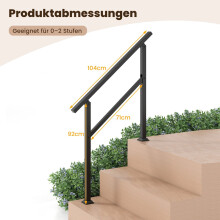 Verstelbare buitentrapleuning, 104 cm, metaal