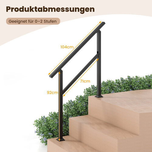 Verstelbare buitentrapleuning, 104 cm, metaal