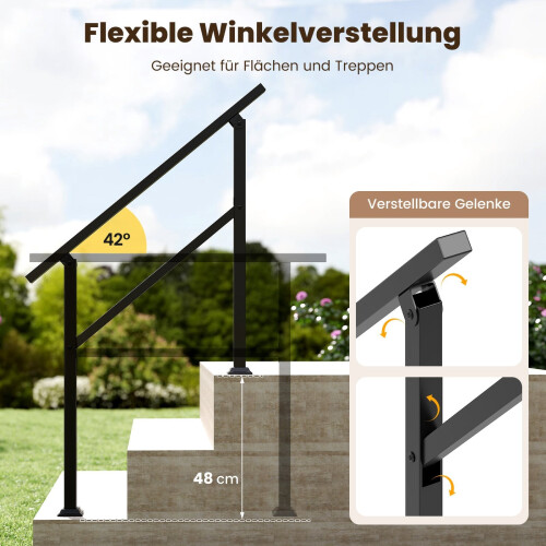Verstelbare buitentrapleuning, 104 cm, metaal 2