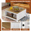 Square Wooden Coffee Table with Storage - Rustic Style 5