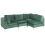 Beliani Modular Corner Sofa 4 Seater EVJA Left Hand Green Velvet 4