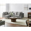 Beliani EVJA 4 Seater Modular Corner Sofa Right Hand Grey Velvet 4