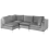 Beliani EVJA 4 Seater Modular Corner Sofa Right Hand Grey Velvet 2