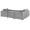 Beliani EVJA 4 Seater Modular Corner Sofa Right Hand Grey Velvet 3
