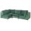 Beliani Modular Corner Sofa 4 Seater EVJA Right Hand Green Velvet 4