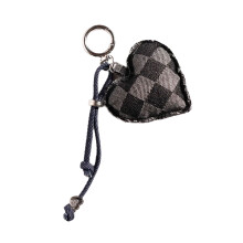 Charmante denim hart sleutelhanger, schattig ontwerp, stevige-1