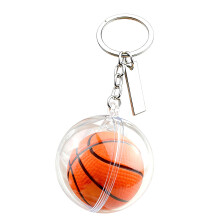 Gedetailleerde basketbal acryl sleutelhanger extra-lange tag