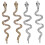 Boucles d'oreilles en forme de serpent en cristal à la mode,-Or 2