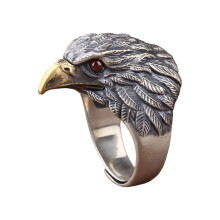 Handgemaakte Vogel Design Ring met Vintage Afwerking Verstelbare