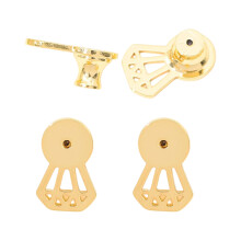 Diamanten Form Ohr Schmuck Zubehör Ohrring Stecker Ersatz-Gold