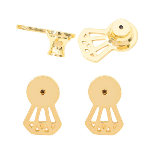 Lot de 4 fermoirs de boucles d'oreilles sécurisés, clous en-Or