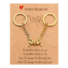 Joli ensemble de porte-clés, 1 paire, carte de promesse-Or 1