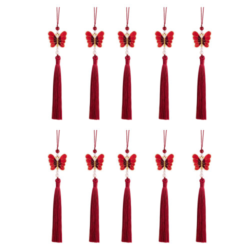 Glands papillon en Polyester et soie glacée robuste,-Vin rouge
