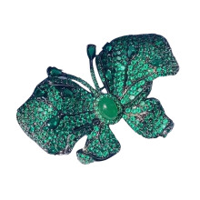 Broche papillon en alliage de haute qualité ornée de-Vert