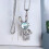 Collier à breloques en forme de lapin mécanique, Style-Bleu 60 5