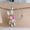 Collier à breloques en forme de lapin mécanique, Style-Bleu 60 6