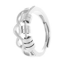 Modern Adjustable Spinner Jewelry Ring for-01 White K 5902