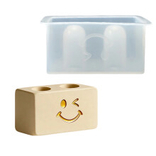 Easy Clean Silicone Test Tube Vase Base-double hole rectangu