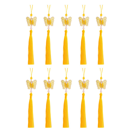 Porte-clés à franges élégant, facile à installer, 26cm,-Jaune