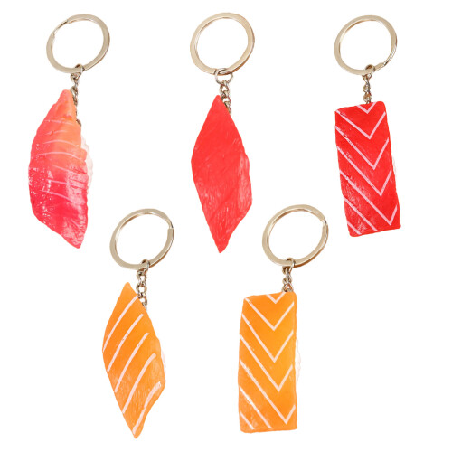 User Friendly PVC Salmon Sushi Keychain Safe Material for All-4 1