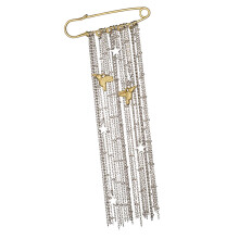 Damesmode broche hartvorm met meerdere overdreven kwastjes-3316