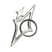Corrosion Resistant Alloy Star Shaped Keychain with Spring-star