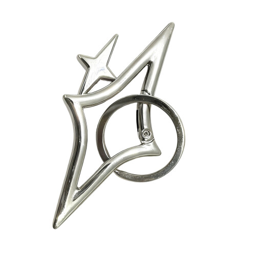 Corrosion Resistant Alloy Star Shaped Keychain with Spring-star
