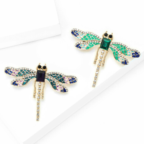 Broche libellule Unique, épingle à revers, vêtements-Violet 1
