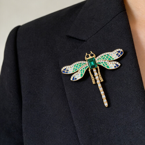 Broche libellule Unique, épingle à revers, vêtements-Violet 2