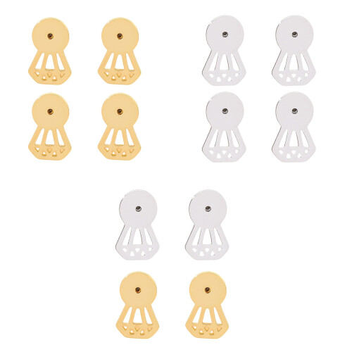 Dos de boucles d'oreilles verrouillables, 4 pièces,-Blanc 1