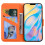 compatible iPhone12 Mini Case Leather Wallet Flip Phone Case:Orange 4