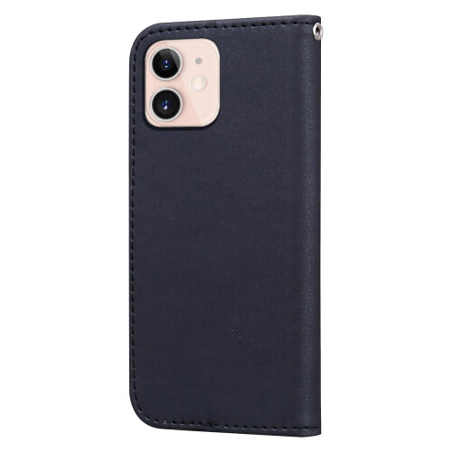 compatible iPhone12 Mini Case Leather Wallet Flip Phone Case:Black 2