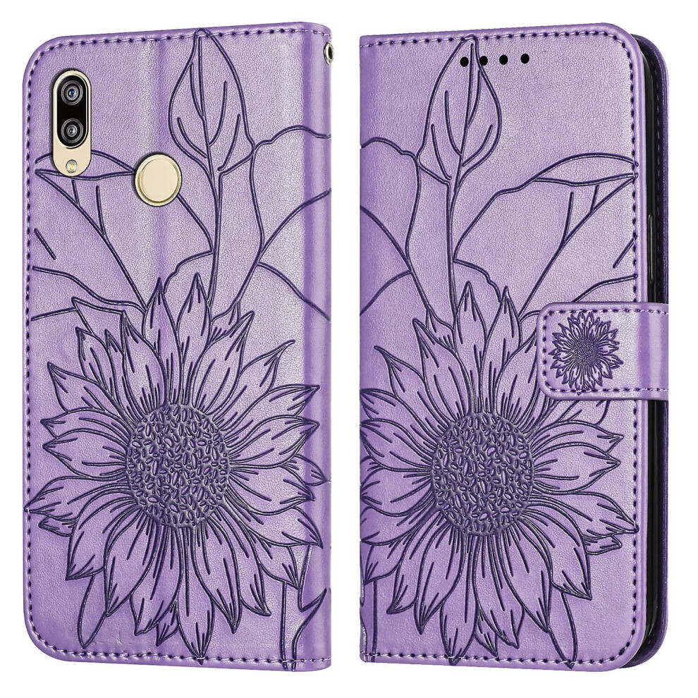 Compatible Huawei P20 Lite Wallet Case,3 Credit Card Slot Id Card Holder,Pu Leather Flip Case:light Purple 3403292163816