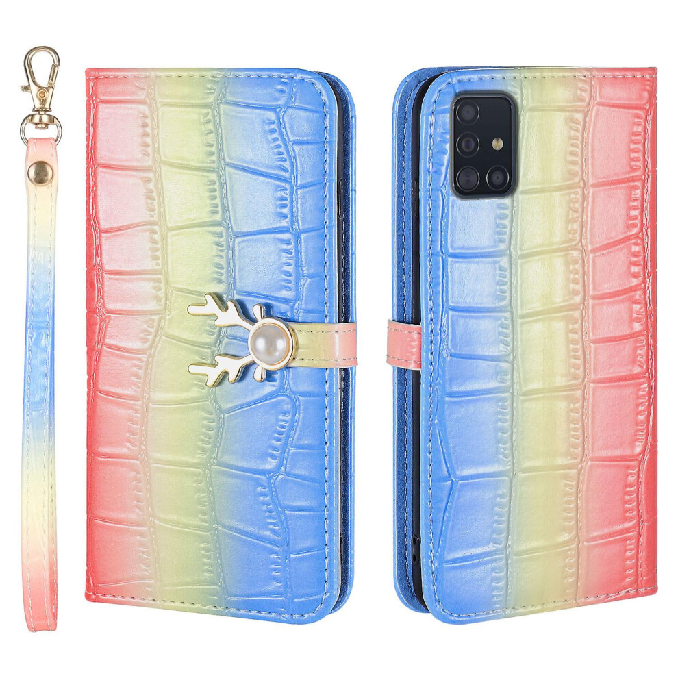 Compatible Samsung Galaxy A51 5G Phone Case With Strap:gradient Blue 4313913178329