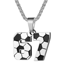 Holiday Party Conversation 67 Number Pendant Stainless-S11