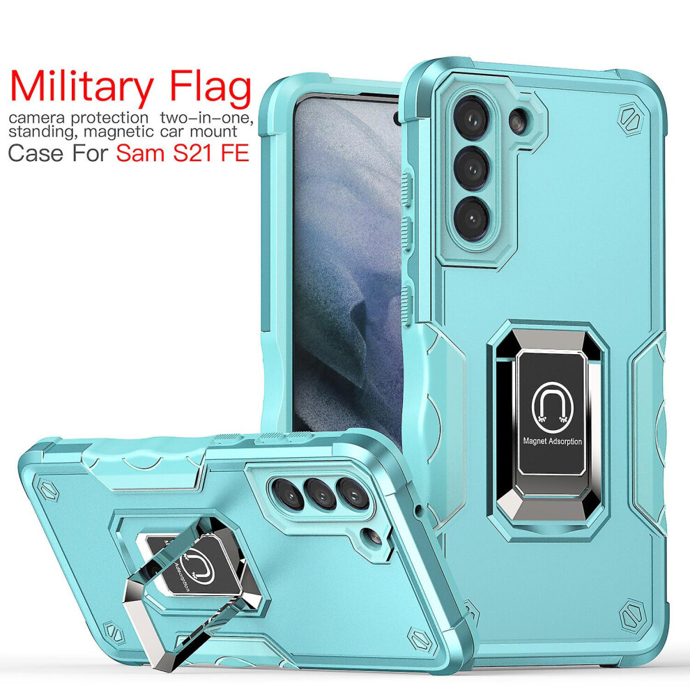 Case Compatible Samsung S21 Fe 2021 Shockproof Magnetic With Ring Holder:mint 4357389159147