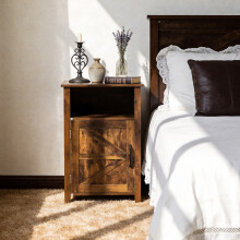 Melamine-Faced MDF Bedside Table, Brown