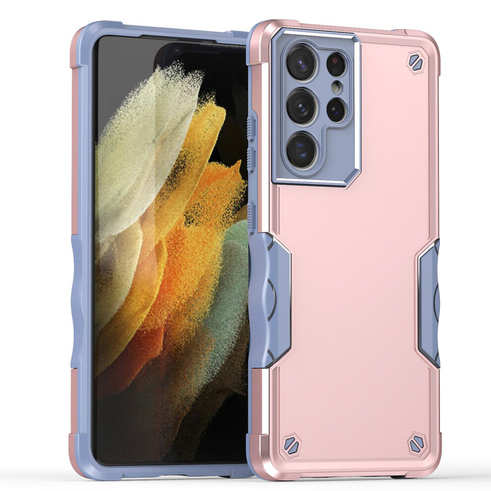 Compatible Samsung Galaxy S21 Ultra Case, Heavy Duty Dual Layer Slim Shockproof Cover:rose Gold 4357389159253