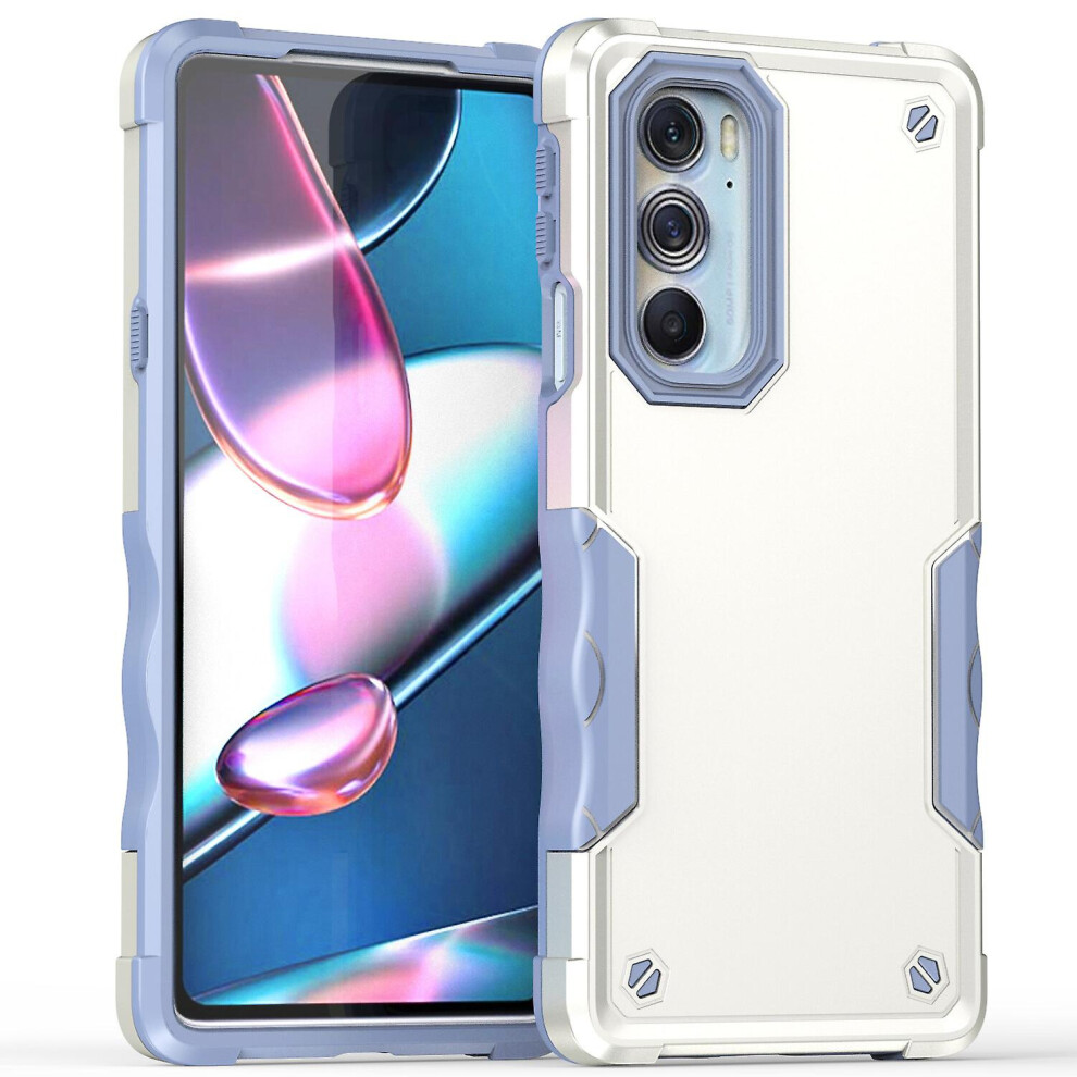 Compatible Moto Edge X30 Case, Heavy Duty Dual Layer Slim Shockproof Cover: White 3333213184050