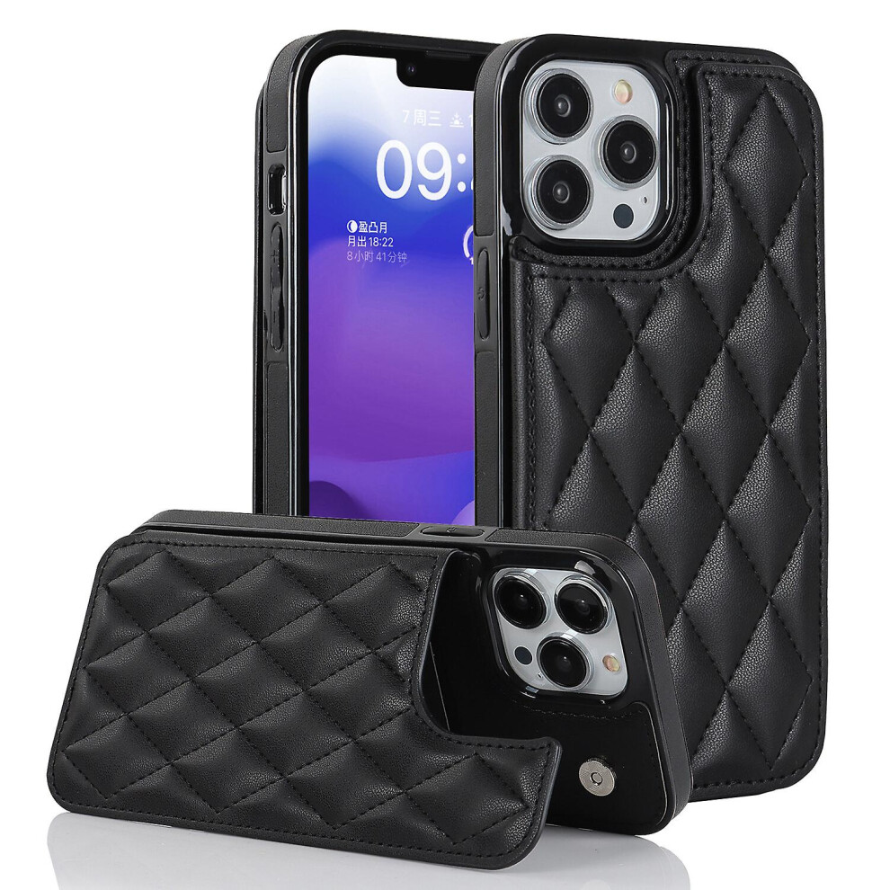 Iphone 13 Pro Case, Pu Leather Flip Cover Magnetic Closure Wallet Card Slots Stand Case: Black 3214052383265