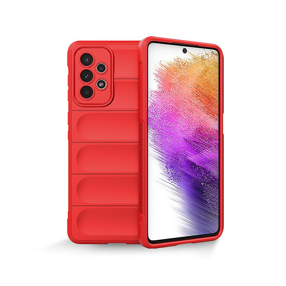 Samsung Galaxy A73 Case, Flexible Soft Tpu Rubber Grip Shock-Absorbent Protective Case Cover: Red 3468205150987